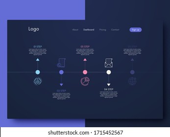 Vector graphic infographics. Template for creating mobile applications, workflow layout, diagram, banner, web design, business infographic. Stock vector