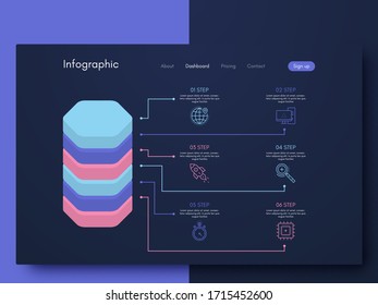 Vector graphic infographics. Template for creating mobile applications, workflow layout, diagram, banner, web design, business infographic. Stock vector