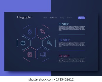 Vector graphic infographics. Template for creating mobile applications, workflow layout, diagram, banner, web design, business infographic. Stock vector