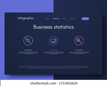 Vector graphic infographics. Template for creating mobile applications, workflow layout, diagram, banner, web design, business infographic. Stock vector