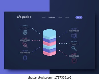 Vector graphic infographics. Template for creating mobile applications, workflow layout, diagram, banner, web design, business infographic. Stock vector