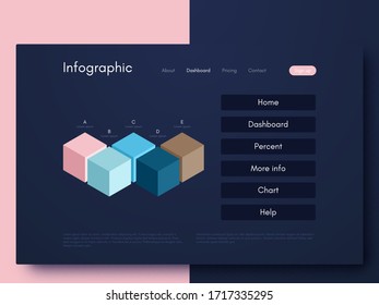 Vector graphic infographics. Template for creating mobile applications, workflow layout, diagram, banner, web design, business infographic. Stock vector