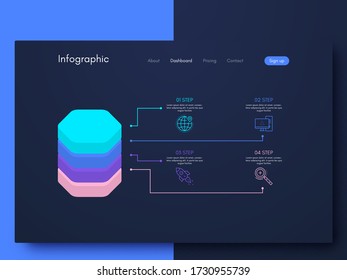 Vector graphic infographics. Template for creating mobile applications, workflow layout, diagram, banner, web design, business infographic. Stock vector