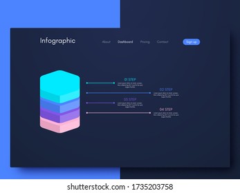 Vector graphic infographics. Template for creating mobile applications, workflow layout, diagram, banner, web design, business infographic. Stock vector