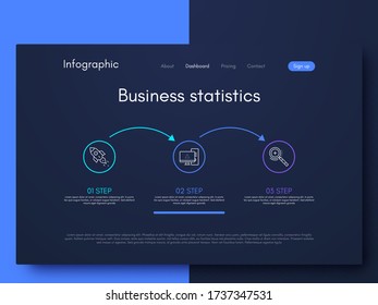 Vector graphic infographics. Template for creating mobile applications, workflow layout, diagram, banner, web design, business infographic. Stock vector