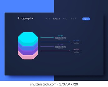 Vector graphic infographics. Template for creating mobile applications, workflow layout, diagram, banner, web design, business infographic. Stock vector