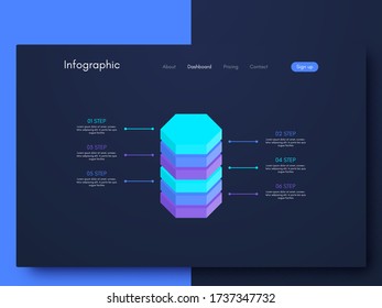 Vector graphic infographics. Template for creating mobile applications, workflow layout, diagram, banner, web design, business infographic. Stock vector