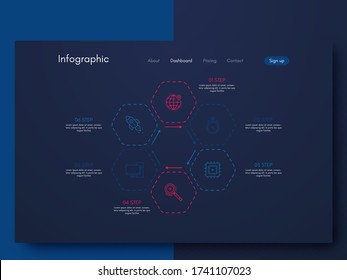 Vector graphic infographics. Template for creating mobile applications, workflow layout, diagram, banner, web design, business infographic. Stock vector