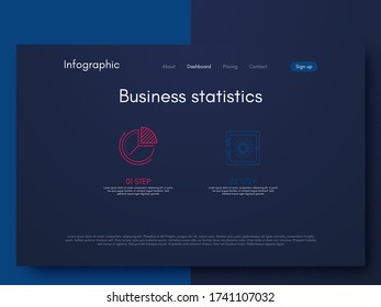 Vector graphic infographics. Template for creating mobile applications, workflow layout, diagram, banner, web design, business infographic. Stock vector