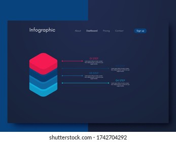 Vector graphic infographics. Template for creating mobile applications, workflow layout, diagram, banner, web design, business infographic. Stock vector