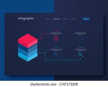 Vector graphic infographics. Template for creating mobile applications, workflow layout, diagram, banner, web design, business infographic. Stock vector