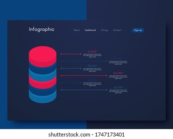 Vector graphic infographics. Template for creating mobile applications, workflow layout, diagram, banner, web design, business infographic. Stock vector