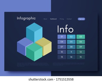 Infografía gráfica vectorial. Plantilla para crear aplicaciones móviles, diseño de flujo de trabajo, diagrama, banner, diseño web, infografía de negocios. Vector de acciones
