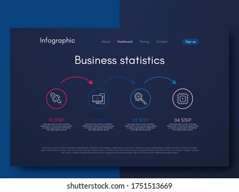 Vector graphic infographics. Template for creating mobile applications, workflow layout, diagram, banner, web design, business infographic. Stock vector