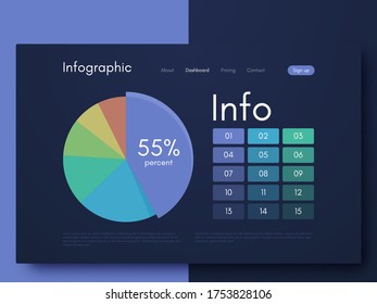 Infografía gráfica vectorial. Plantilla para crear aplicaciones móviles, diseño de flujo de trabajo, diagrama, banner, diseño web, infografía de negocios. Vector de acciones