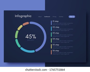 Vector graphic infographics. Template for creating mobile applications, workflow layout, diagram, banner, web design, business infographic. Stock vector