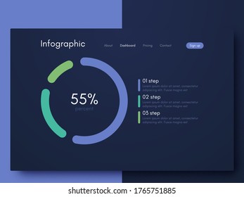 Vector graphic infographics. Template for creating mobile applications, workflow layout, diagram, banner, web design, business infographic. Stock vector