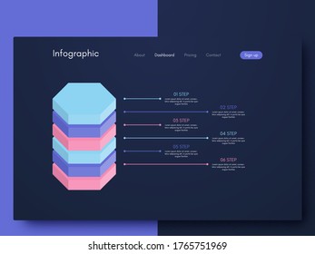 Vector graphic infographics. Template for creating mobile applications, workflow layout, diagram, banner, web design, business infographic. Stock vector