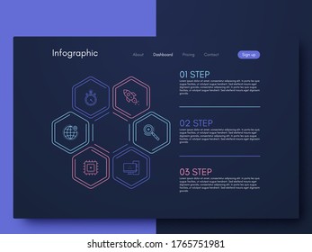 Vector graphic infographics. Template for creating mobile applications, workflow layout, diagram, banner, web design, business infographic. Stock vector