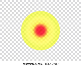 Vector graphic of infrared rays with hot spots spectrum on transparent background. Concept design for Mapping of predicted probability of fire hotspots distribution, Biodiversity hotspots map, etc.
