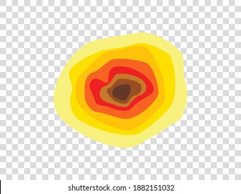 Vector graphic of infrared rays with hot spots spectrum on transparent background. Concept design for Mapping of predicted probability of fire hotspots distribution, Biodiversity hotspots map, etc.
