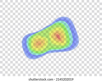 Vector graphic of infrared rays with hot spots spectrum on transparent background. 