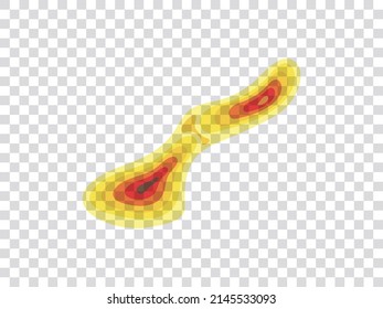Vector graphic of infrared rays with hot spots spectrum on transparent background. Good for Mapping of predicted probability of fire hotspots distribution, crime and statistical analysis, etc.