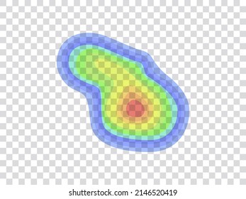 Vector graphic of infrared rays with hot spots spectrum on transparent background. vector eps10.