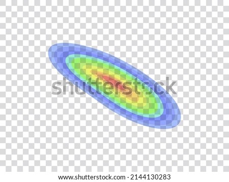 Vector graphic of infrared rays with hot spots spectrum on transparent background. Concept design for Mapping of predicted probability of fire hotspots distribution, Thermogram imaging  etc.
