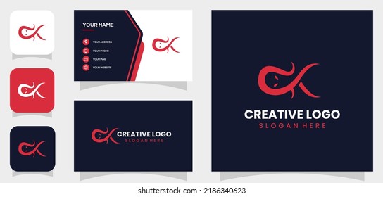 Vector Graphic Of Initial C And K With Modern Logo Illustration Of A Kraken Animal And Eye Catching Logo Design