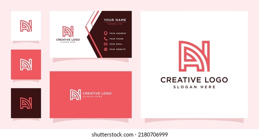 Vector graphic of initial AN logo design template