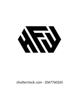 Plantilla de diseño de logotipo HFW de letras de inicio gráfico vectorial