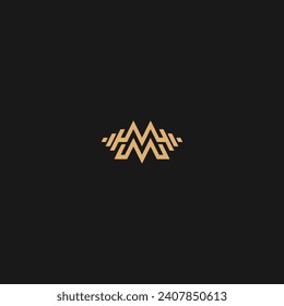 Vector Graphic Initials Letter MW Gym Logo Design Template,
