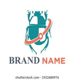 vector graphic a insect emblem fit for technology company icon