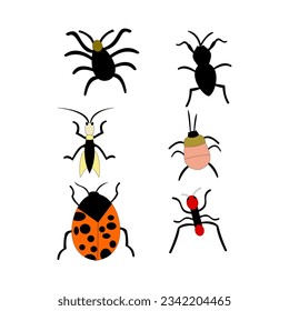 Vector graphic of Insects simple line icon Set illustration. Outline stroke of object. Linear sign pack. Perfect for web and mobile apps etc.