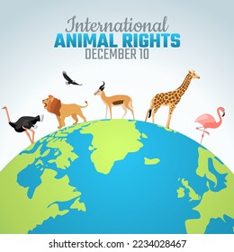 vector graphic of international animal rights good for international animal rights celebration. flat design. flyer design.flat illustration.