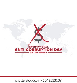 gráfico vetorial do dia internacional anticorrupção bom para a celebração do dia internacional anticorrupção. design plano. design de panfleto.ilustração plana.Dia Internacional Anticorrupção 9 de dezembro.