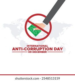 gráfico vetorial do dia internacional anticorrupção bom para a celebração do dia internacional anticorrupção. design plano. design de panfleto.ilustração plana.Dia Internacional Anticorrupção 9 de dezembro.