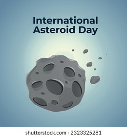 vector graphic of International Asteroid Day good for International Asteroid Day celebration. flat design. flyer design.flat illustration.