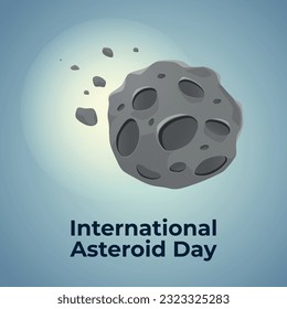 vector graphic of International Asteroid Day good for International Asteroid Day celebration. flat design. flyer design.flat illustration.