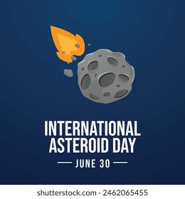 Gráfico de Vector del Día Internacional del Asteroide ideal para la celebración del Día Internacional del Asteroide.