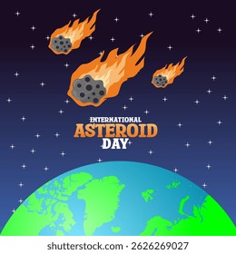 Vector graphic of International Asteroid Day for International Asteroid Day celebration.