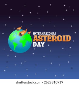 vector graphic of International Asteroid Day ideal for International Asteroid Day celebration