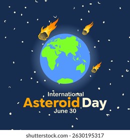 vector graphic of International Asteroid Day, ideal for International Asteroid Day celebration.
