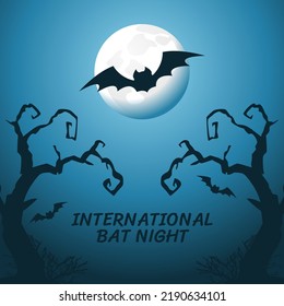 vector graphic of international bat night good for international bat night celebration. flat design. flyer design.flat illustration.