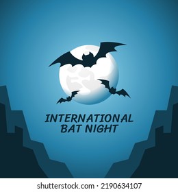 vector graphic of international bat night good for international bat night celebration. flat design. flyer design.flat illustration.