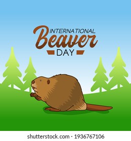 vector graphic of international beaver day good for international beaver day celebration. flat design. flyer design.flat illustration.