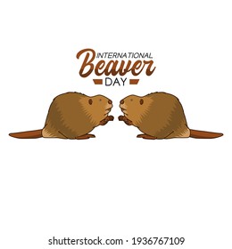 vector graphic of international beaver day good for international beaver day celebration. flat design. flyer design.flat illustration.