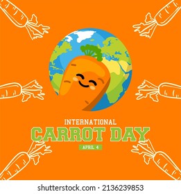 vector graphic of International Carrot Day good for International Carrot Day celebration. flat design. flyer design.flat illustration.