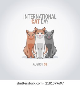 Vector Graphic Of International Cat Day Good For International Cat Day Celebration. Flat Design. Flyer Design.flat Illustration.